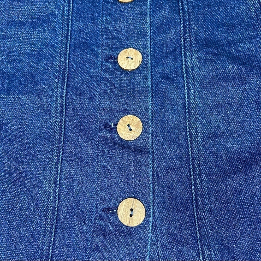 Anthro Pilcro and the Letterpress Denim Button Front Miniskirt Size 4 - Picture 3 of 6